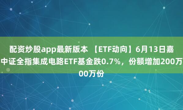 配资炒股app最新版本 【ETF动向】6月13日嘉实中证全指集成电路ETF基金跌0.7%，份额增加200万份